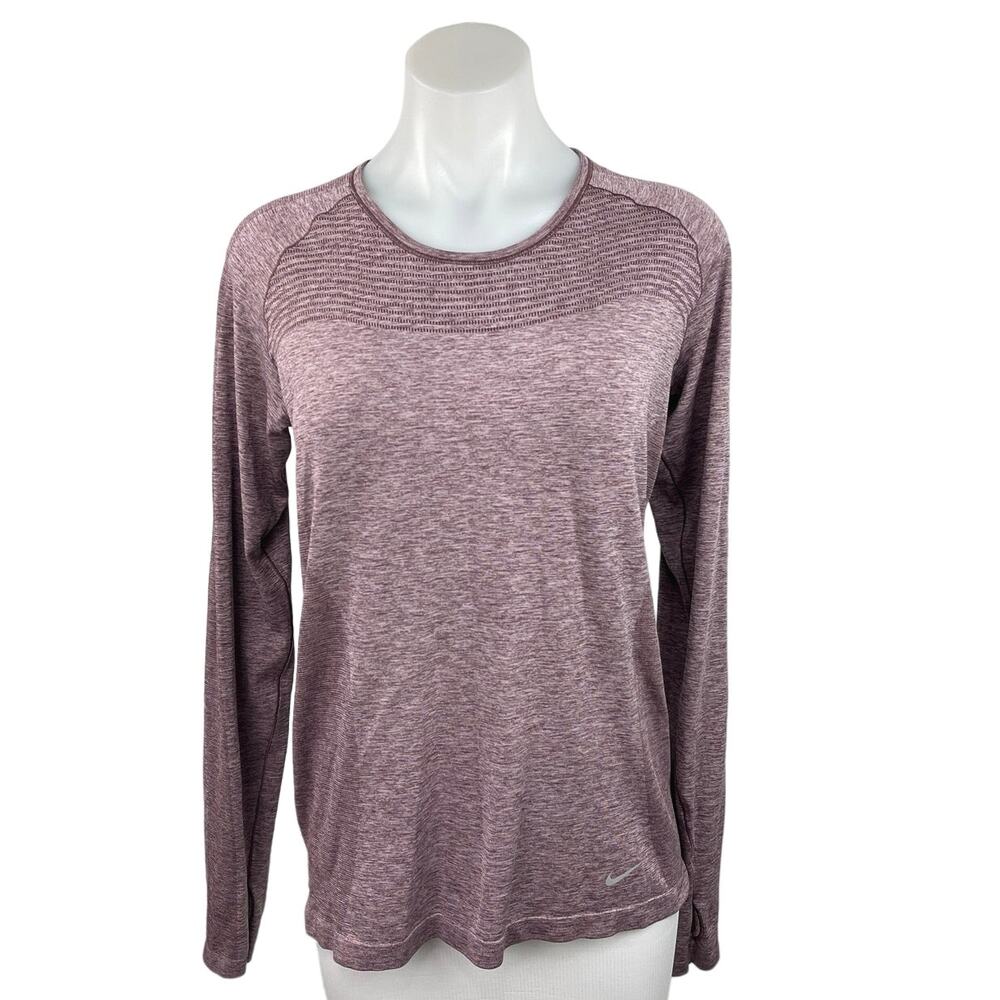 Nike Dri-Fit Gray Pullover Crew Neck Long Sleeve Sportswear Fitness Top Size XL